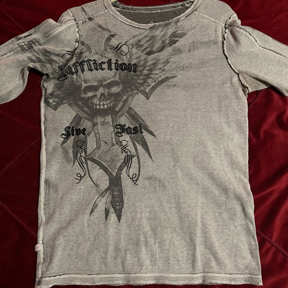 For 2 Affliction, size small, good condition, color blue, - Picture 2 of 6